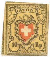 1850  10Rp. Rayon II A2 ungebraucht mit Originalgummi