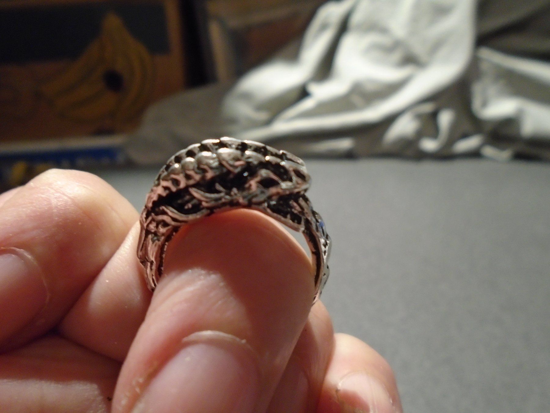 Anelli: Ring Grösse 12, silberfarbig/schwarz, Echse – Usato da Zürich venduto da abraxas1291
