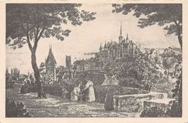Vieux Neuchâtel, Vue dès la Terrasse du Tertre vers 1840