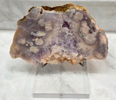 Pinke Amethyst-Blumenachat Scheibe 237g