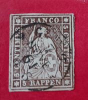 STRUBELI 5 Rp SCHWEIZ  braun gut geschnitten 1854-62 schön
