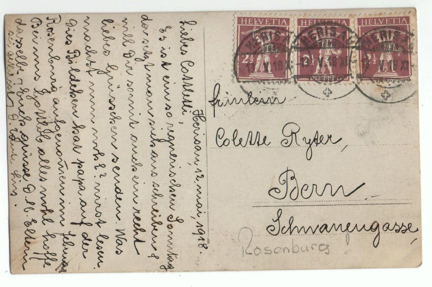 Cartoline postali: HERISAU Rosenburg – Usato da Jona venduto da philajona 1