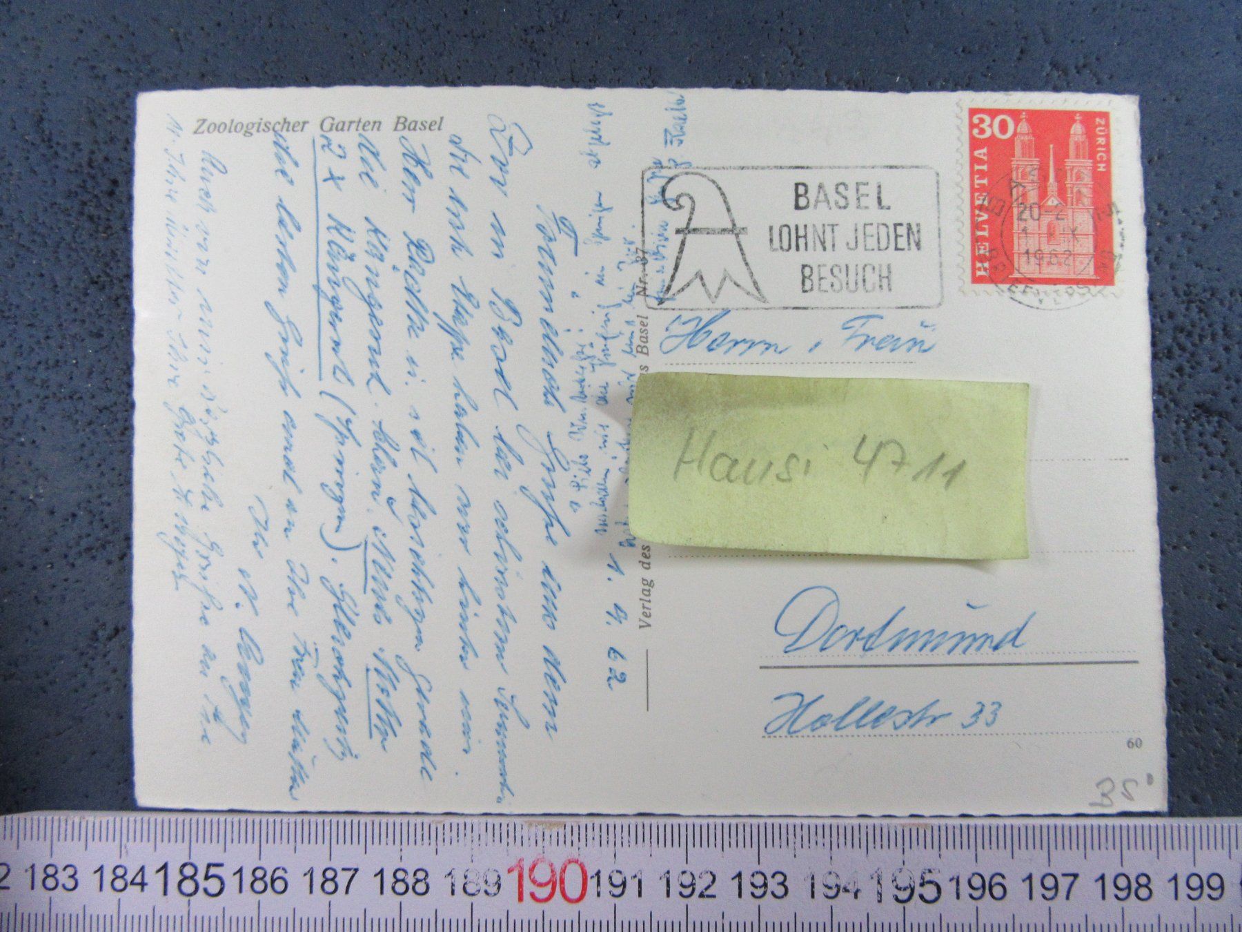 Cartoline postali: BASEL 1962 ZOO RESTAURANT AK-BS – Usato da Ettingen venduto da Hausi4711 1