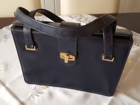 Vintage Ledertasche/ Handtasche  dunkelblau
