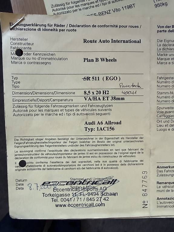 Pneumatici & Ruote complete: VW/ Audi Kompletträder 20 Zoll – Usato da Wauwil venduto da Patrol789 3