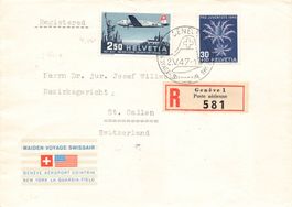 Genf (GE) Swissair Erstflug Genf New York 1947