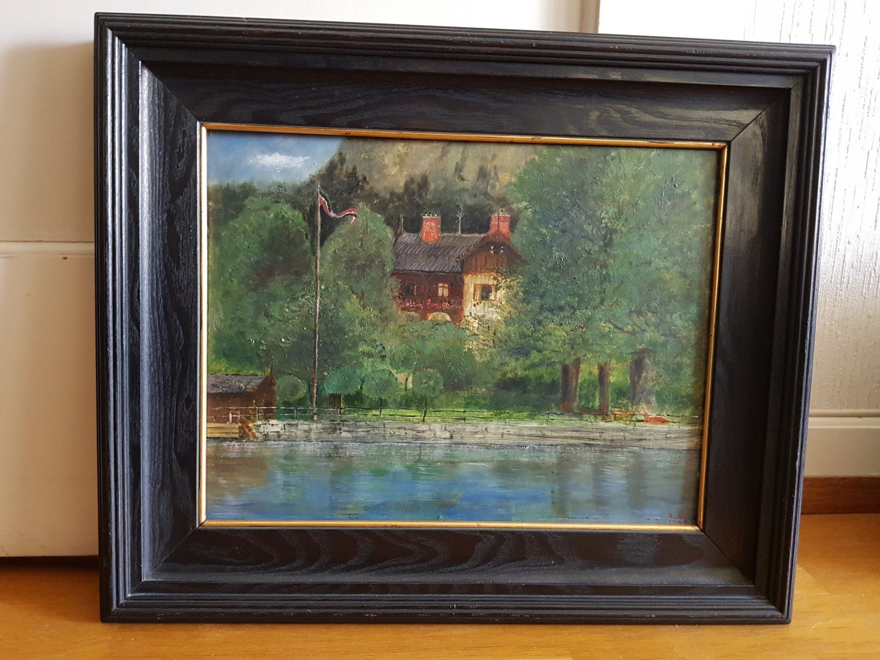 Dipinti: Tableau original encadré. A. G. 1908, paysage – Usato da La Sagne VD venduto da aro_nnp2 1