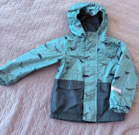 Regenjacke mit Dinos & Kapuze Gr. 98/104 - Top Zustand