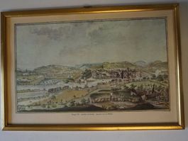 Nachdruck Aquarell von Brugg in Rahmen Gold