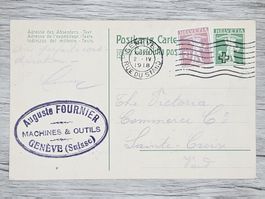 CL16 Carte Postale + Timbre Suisse 1918