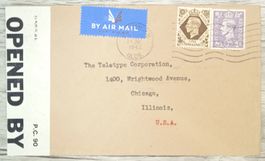 TR69 Enveloppe + Timbre England 1942 to USA
