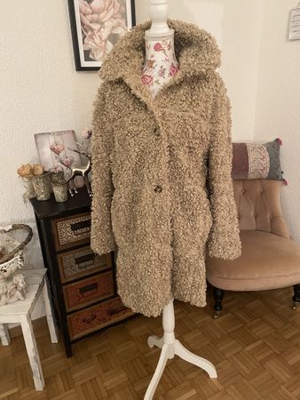 H &M Teddy Mantel beige Gr S