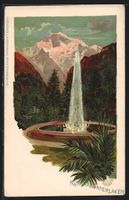Litho Interlaken, Brunnen vor Berglandsc