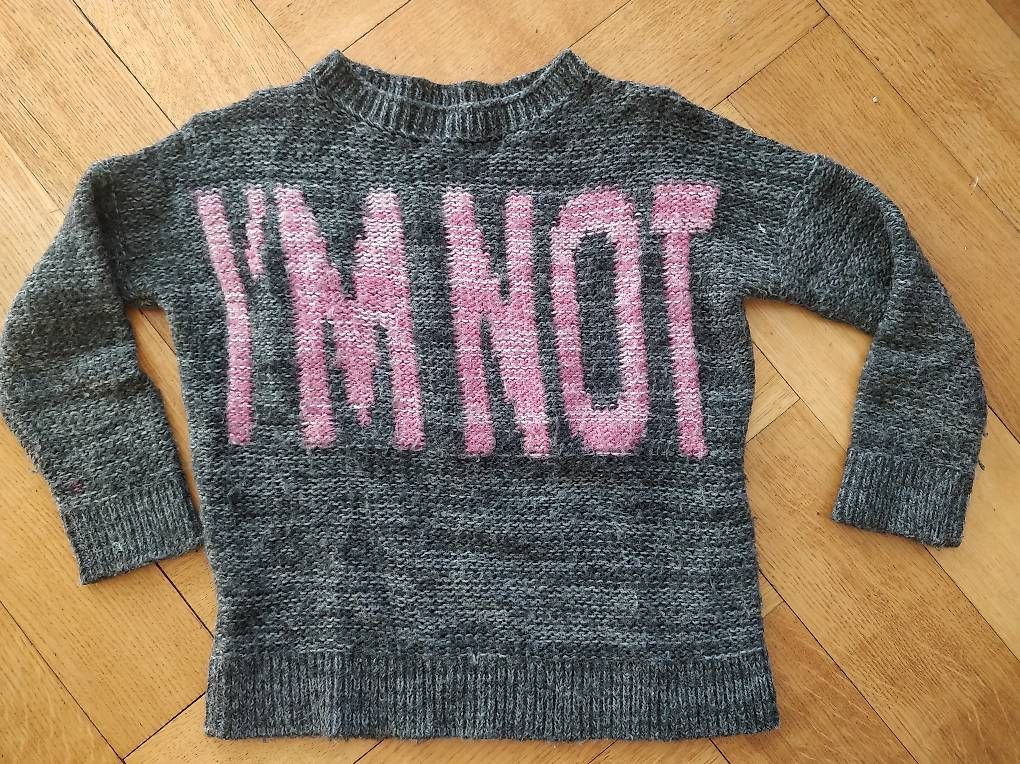 Benetton Maglioni & Felpe: Pull Benetton gris/rose "I'm not perfect" - Taille S – Usato da Chêne Bougeries venduto da guimzou