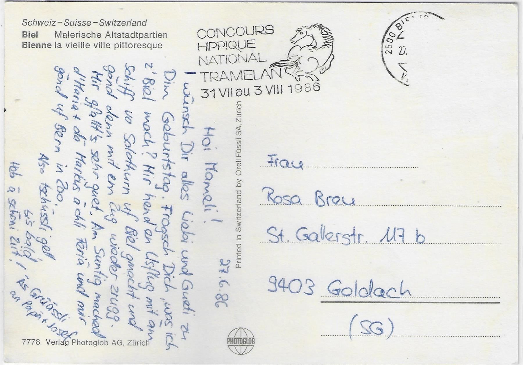 Cartoline postali: Altstadt Biel - Bienne la Cite – Usato da Ettingen venduto da Kartenplanet 1