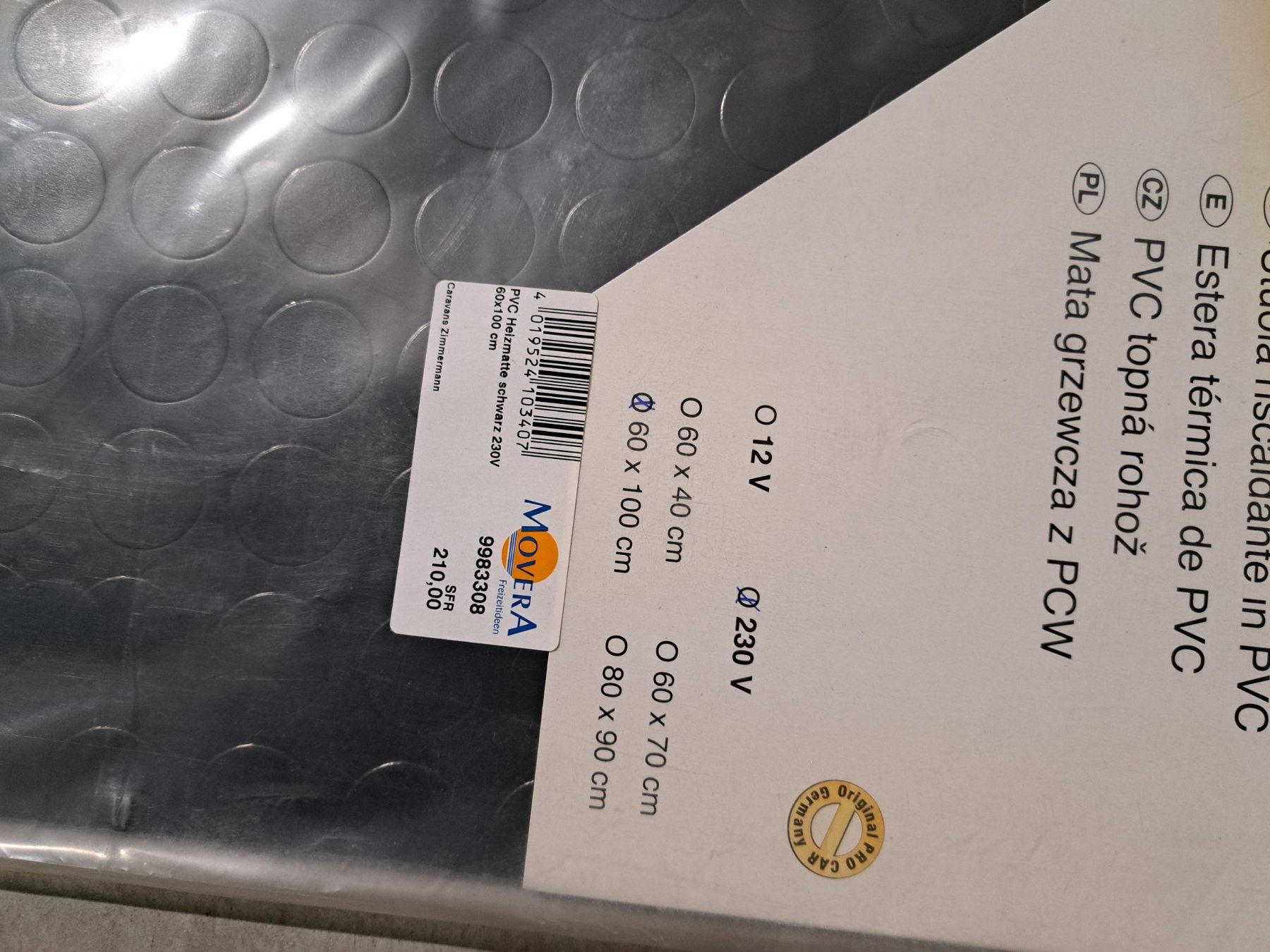 Heizgeräte: PRO CAR Wärmematte 60x100cm 230V – Neu und originalverpackt aus Emmen von CZ6032 3