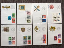 CH 1974 FDC 8 Stück Ersttagsbriefe Diverse Motive