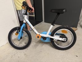 Kids Bike Btwin 16 Inch White Blue Good Condition