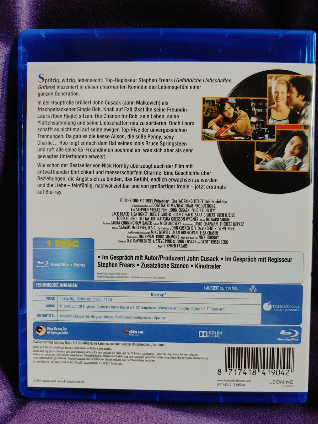 Tutti i DVDs: High Fidelity - John Cusack - Blu Ray – Usato da Ibach venduto da FinrodTaralom 1