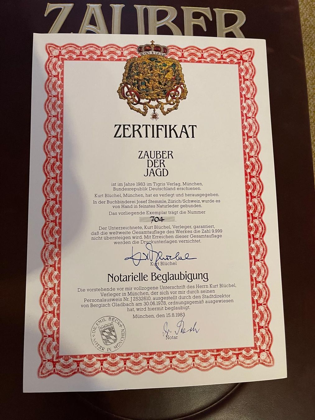 Libri: ZAUBER DER JAGD (Prachtsband) – Usato da Neuhausen venduto da Lechasseur 1