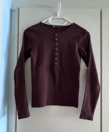 Zara Haut à Manches Longues - Couleur Chocolat - taille S