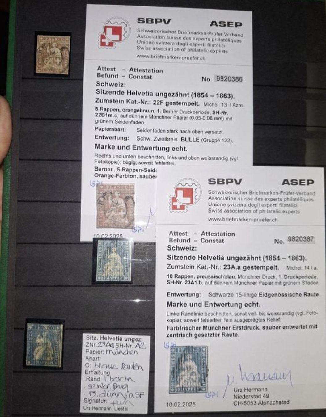 Tutti i francobolli: Strubelsammlung kat. 20000 – Usato da Balgach venduto da SIMEON27 5