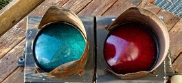 Ampelsignal rot grün Vintage gebrauchter Funzustand