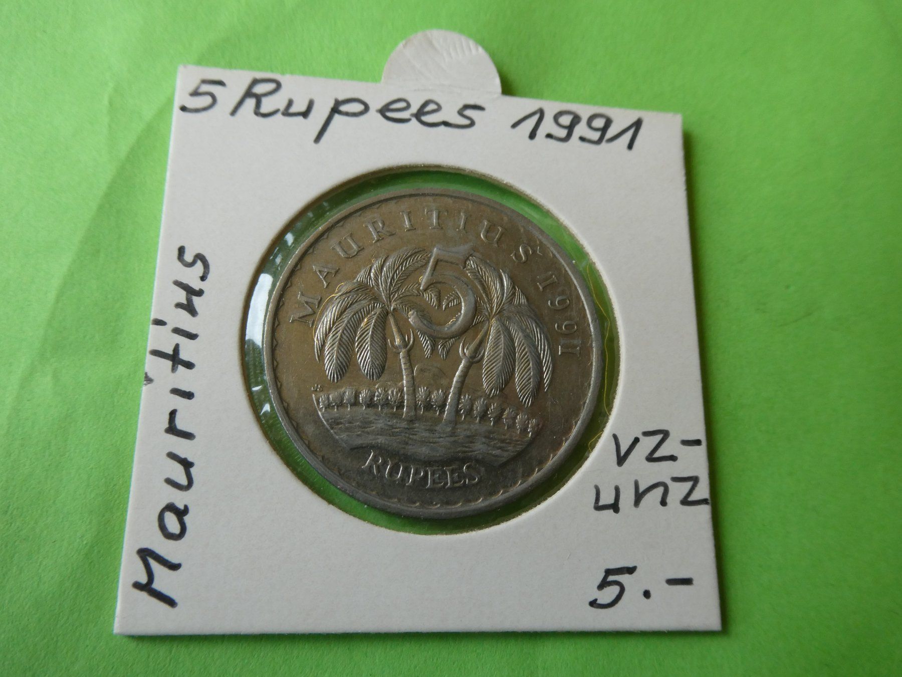 Tutti le monete: Mauritius 1991, 5 Rupees – Usato da Hinterforst venduto da Rohusri