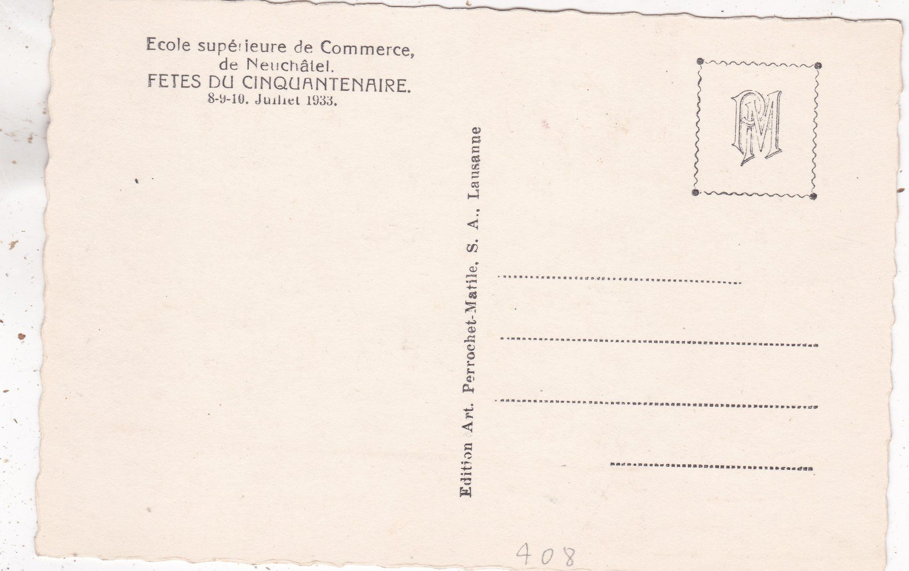 Cartoline postali: Neuchâtel Le Palais Rougemont – Usato da Herisau venduto da Lisegrat2008 1
