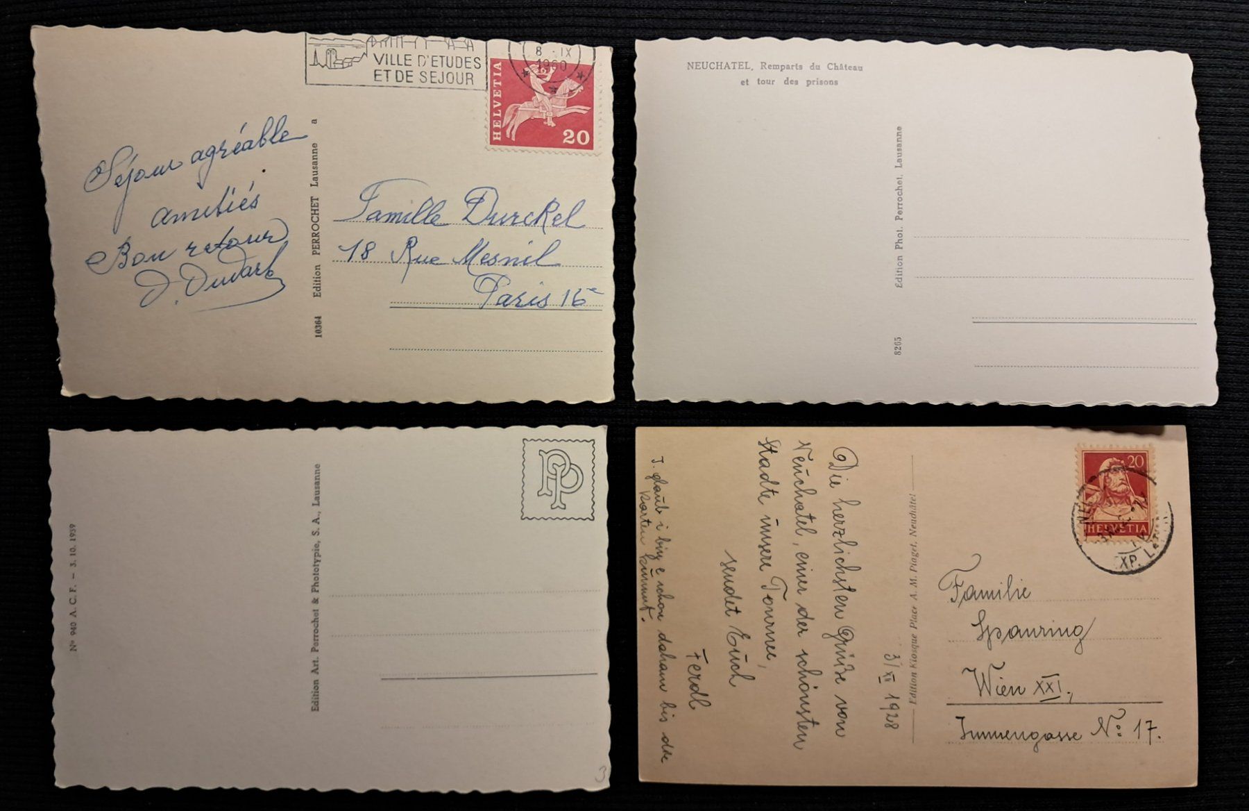 Cartoline postali: 4 CP NEUCHATEL – Usato da Ponto Valentino venduto da giorgia06 1
