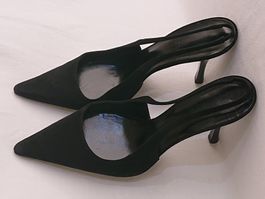 Slingpumps - BALLY - 38 1/2 - Veluoursleder - schwarz