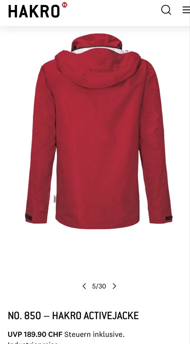 Giacche: Hakro Activejacke Rot, Neu, L – Nuovo e nell'imballaggio originale da Altdorf UR venduto da Lilelo82 2