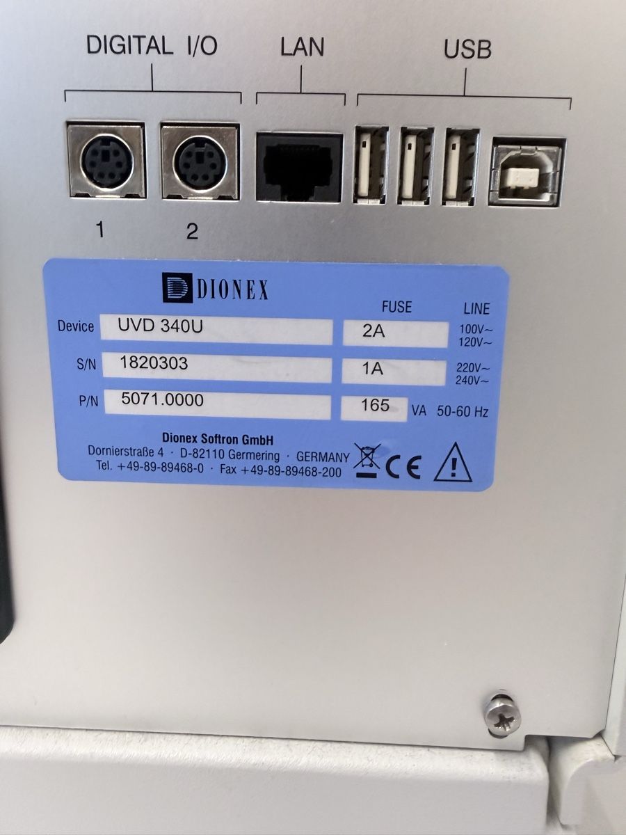 Tutte le macchine: Dionex UVD 340U UV/VIS HPLC Diodenarray-Detektor DAD PDA – Usato da Schupfart venduto da philippb06 6