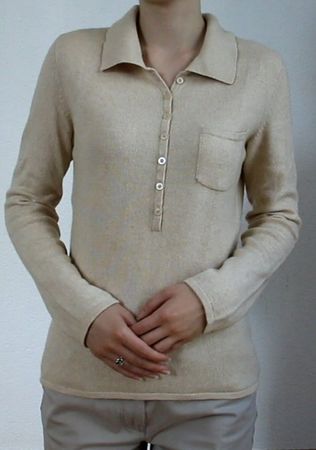 Hellbraun, beiger Kaschmirund Seide Pullover