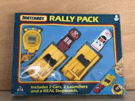 Matchbox Rally Pack MB830 2 voitures 2 lanceurs Neuf