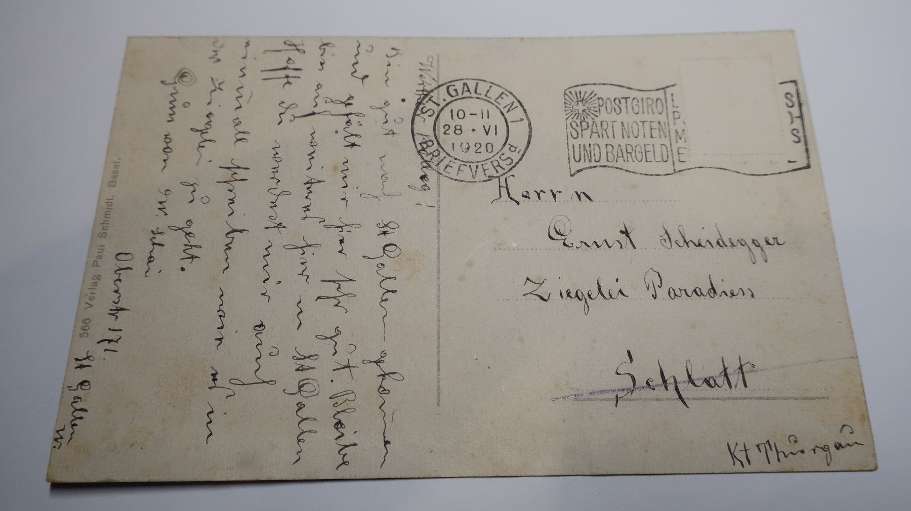 Cartoline postali: St. gallen Bahnhof  1920 – Usato da Cormoret venduto da Pascalll2001 2