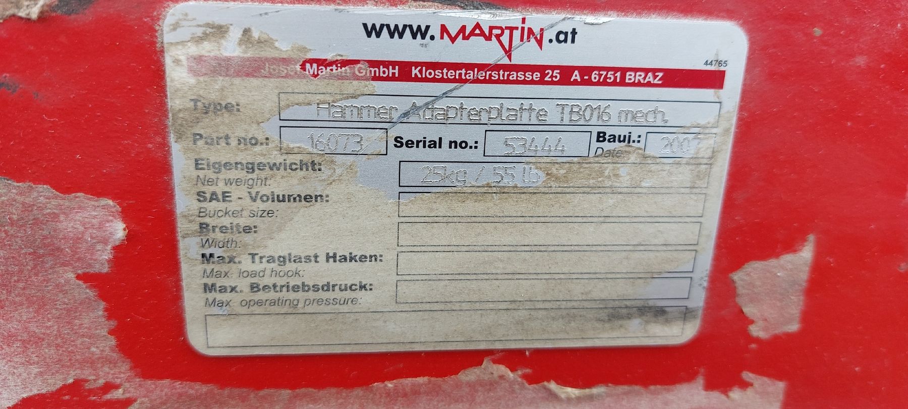 Takeuchi Escavatori: Anbauplatte – Usato da pfyn venduto da Hbagger3 1
