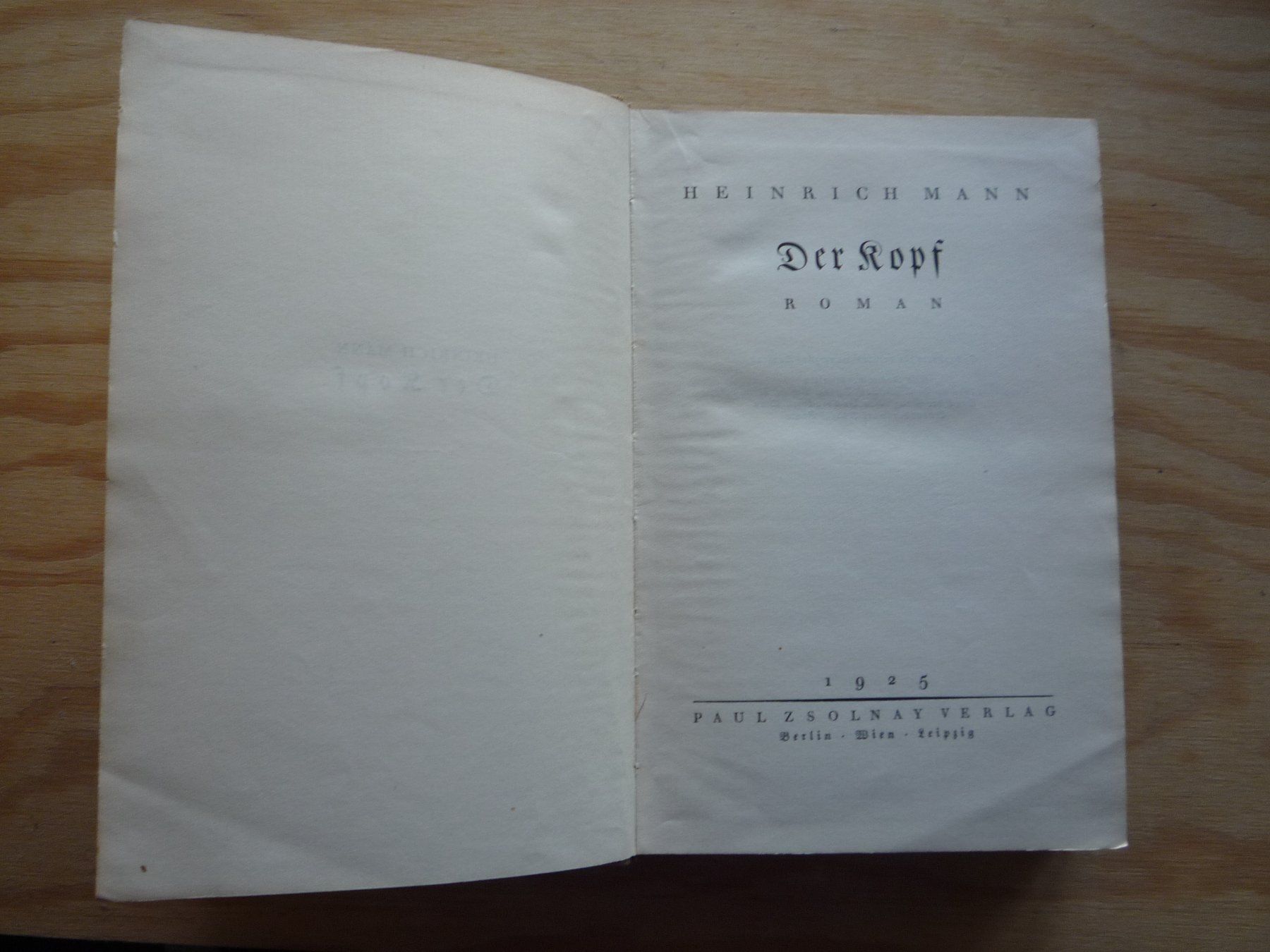 Livres: Heinrich Mann/Der Kopf, 1925 – D'occasion à Rieden SG par Brockehuesli 3