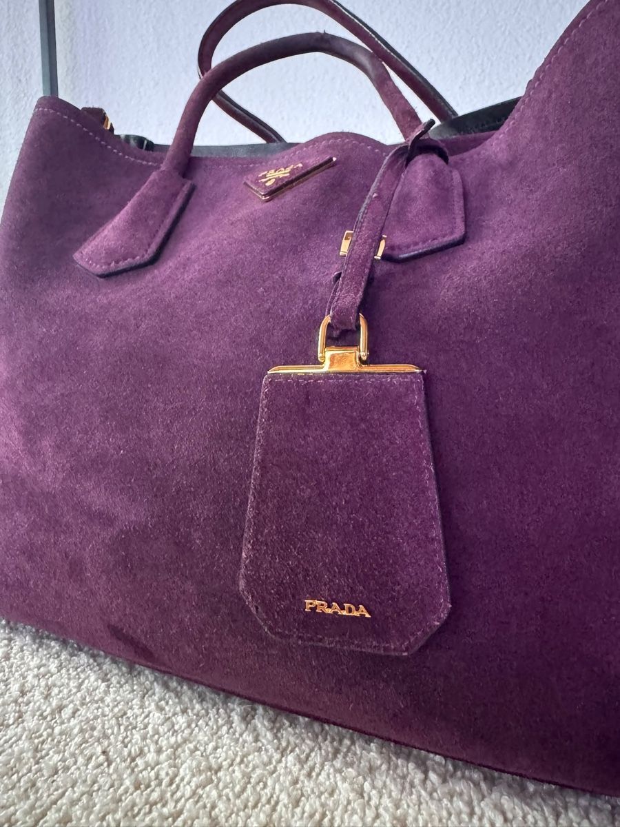 Prada Borse da donna: Prada Suede Double bag, Dark Purple – Usato da Twann venduto da shk_g6st 2