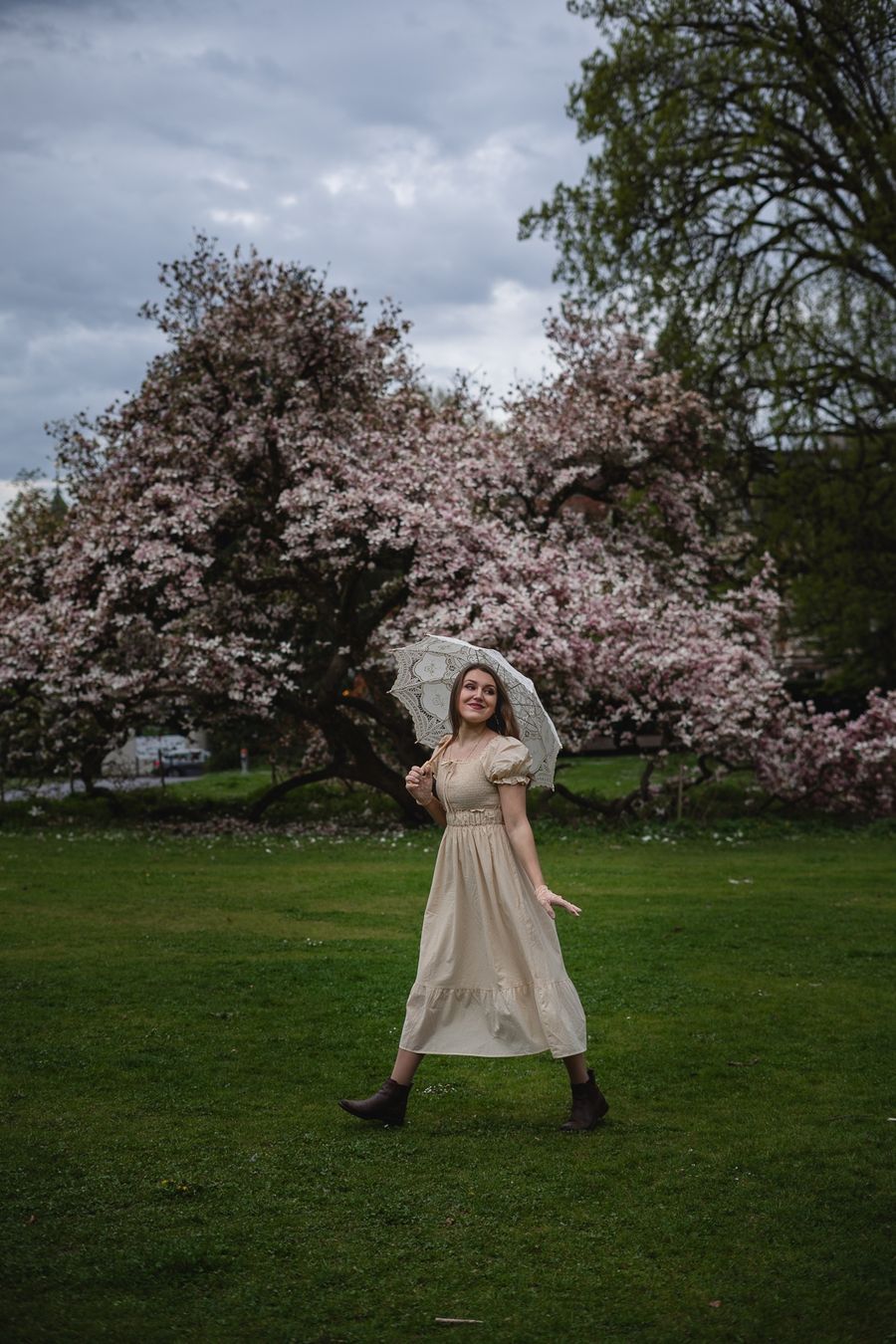 Vestiti: Romantic Spring Dress, Cottagecore Beige S – Usato da Mägenwil venduto da VintageGirly 1