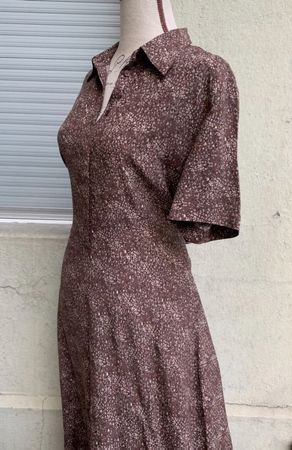 Magnifique robe chemisier YAYA WOMEN tons bruns viscose t.38