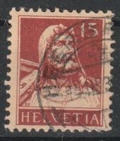 15 Rp Tell braunrot, auf geriffeltem Papier, gestemp. KW 120