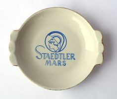 Alter Werbe Aschenbecher Staedtler Mars Porzellan Rastal BRD