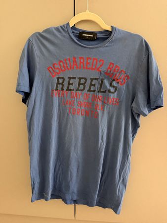 Dsquared2 Bros Rebels T-Shirt Blue Size S Summer Cool ☀️