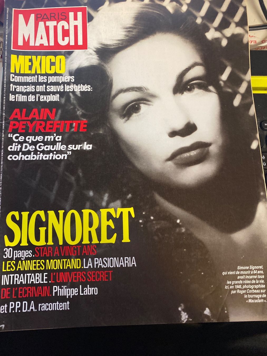 Zeitschriften & Magazine: Paris Match - 11 octobre 1985 - Simone Signoret. – Gebraucht aus Le Brassus von cinema13
