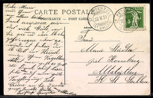 Cartoline postali: AK Peterzell, Ortspartie mit Kirche – Usato da Berlin venduto da bartko-reher 1