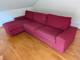 IKEA KIVIK 4er-Sofa mit Récamiere, Rot