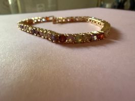 Armband multicolor neu Steine Goldfarben 20 cm