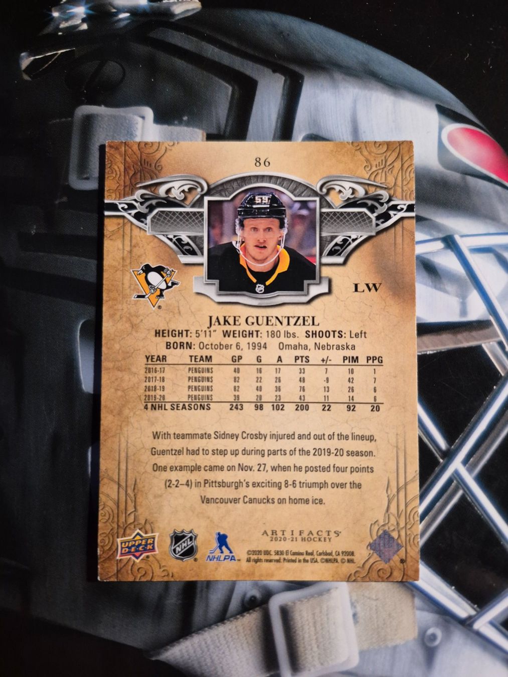 NHL Carte collezionabili: NHL Jake Guentzel Pittsburgh Penguins – Usato da Treiten venduto da Sauber73 1