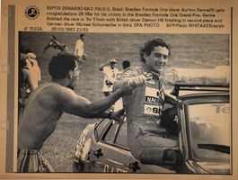 Automobil Formel-1, Ayrton Senna, Brasilien, 16x21 cm